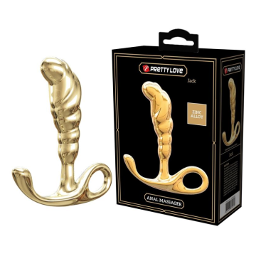 PRETTY LOVE - MASSAGGIATORE PROSTATICO IN LEGA DI ZINCO JACK, COLORE ORO