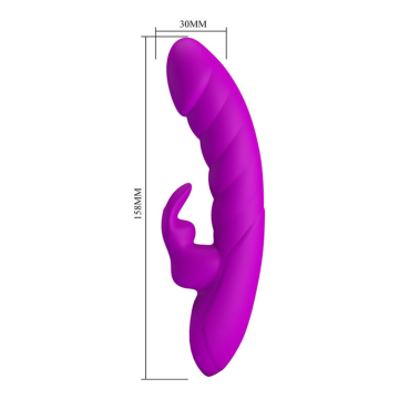 PRETTY LOVE - MONICA WIEDERAUFLADBARER DOPPEL-STIMULATIONSVIBRATOR FÜR G-PUNKT UND KLITORIS, LILA