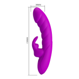 PRETTY LOVE - MONICA RECHARGEABLE DUAL STIMULATION G-SPOT AND CLITORAL VIBRATOR PURPLE
