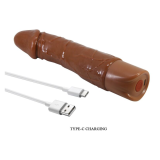 PRETTY LOVE - DONALD REALISTIC VIBRATOR 19.5 CM Ø 4 CM BROWN
