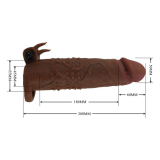PRETTY LOVE - QUILLON VIBRATING PENIS SLEEVE 20 CM Ø 4 CM BROWN