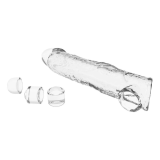 PRETTY LOVE - ADJUSTABLE PENIS EXTENSION SLEEVE 26 CM Ø 4 CM TRANSPARENT