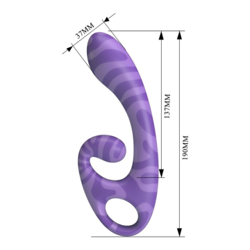 PRETTY LOVE - VIBRATORE A DOPPIA ESTIVA CON MANICO 19 CM Ø 3,5 CM VIOLA