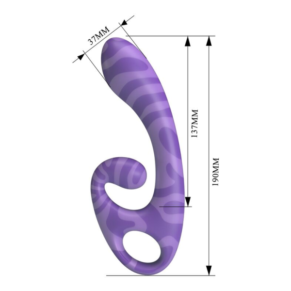 PRETTY LOVE - VIBRATEUR DOUBLE EMBOUT AVEC POIGNÉE 19 CM Ø 3,5 CM VIOLET