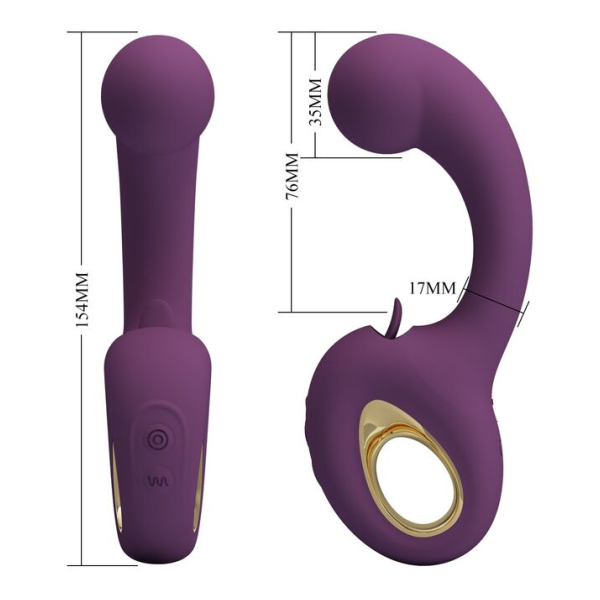 PRETTY LOVE - BRYNNLEE VIBRATEUR RECHARGEABLE AVEC STIMULATEUR ORAL 10 VIBRATIONS ET 5 FONCTIONS DE LÉCHAGE VIOLET