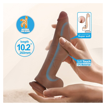 PRETTY LOVE - DILDO FLESSIBILE REALISTICO ULRIC 26 CM Ø 5.5 CM TPE MARRONE