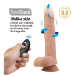 PRETTY LOVE - DAVEY DILDO VIBRANTE CON SPINTA E ROTAZIONE, TELECOMANDO, 22,5 CM Ø 4,8 CM NATURALE