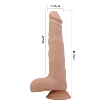 PRETTY LOVE - DILDO VIBRANTE ROTANTE E SPINTA MILES CON TELECOMANDO 23,5 CM Ø 4,8 CM NATURALE