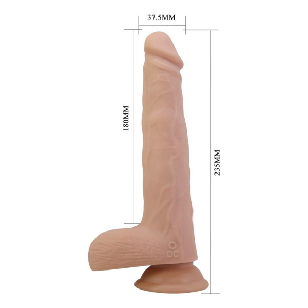 PRETTY LOVE - MILES STOSS- UND ROTATIONS-VIBRATIONSDILDO MIT FERNBEDIENUNG, 23,5 CM Ø 4,8 CM, NATUR