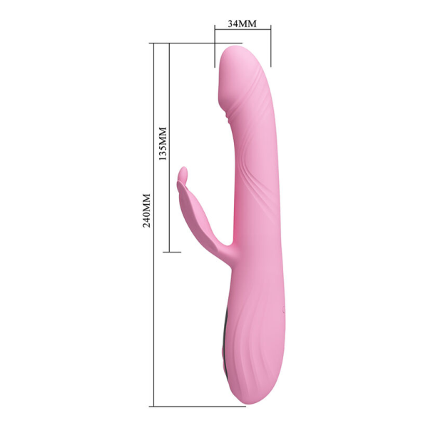 PRETTY LOVE - VIBRATORE BELLA RABBIT CON STIMOLAZIONE A FARFALLA E LED ROSA
