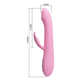 PRETTY LOVE - BELLA RABBIT VIBRATOR WITH BUTTERFLY STIMULATION AND LED PINK