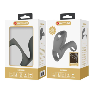 PRETTY LOVE - RECHARGEABLE VIBRATING RING WITH DUAL STIMULATOR