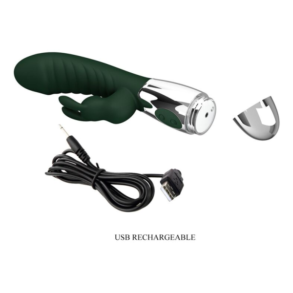 PRETTY LOVE - NAUGHTY BUNNY KANINCHEN-VIBRATOR MIT 30 FUNKTIONEN, USB-AUFLADBAR, GRÜN