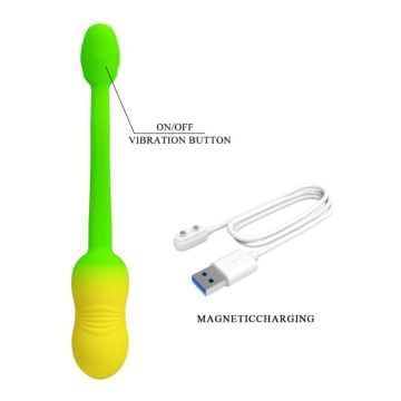 PRETTY LOVE - PULSEN APP CONTROL VIBRATING EGG 12 FUNCTIONS USB RECHARGEABLE GREEN-YELLOW