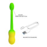 PRETTY LOVE – PULSIERENDES VIBRATIONS-EI MIT APP-STEUERUNG, 12 FUNKTIONEN, USB-AUFLADBAR, GRÜN-GELB
