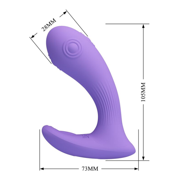 PRETTY LOVE - ANDROMEDA RECHARGEABLE DUAL STIMULATION VIBRATOR PURPLE