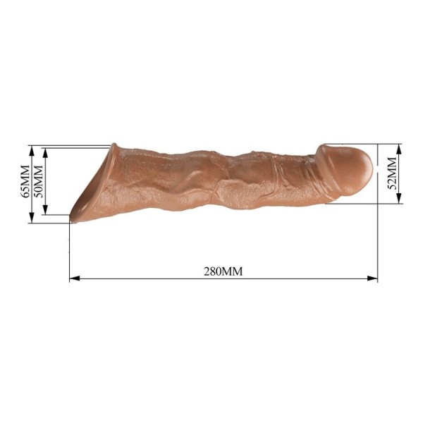 PRETTY LOVE - MANCHON D'EXTENSION PÉNIENNE AJUSTABLE 28 CM Ø 4,5 CM MARRON