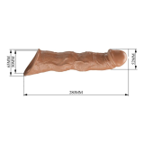 PRETTY LOVE - MANICOTTO REGOLABILE PER ALLUNGAMENTO DEL PENE 28 CM Ø 4,5 CM MARRONE