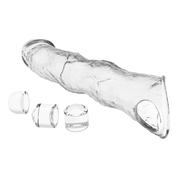 PRETTY LOVE - ADJUSTABLE PENIS EXTENSION SLEEVE 28 CM Ø 4.5 CM TRANSPARENT