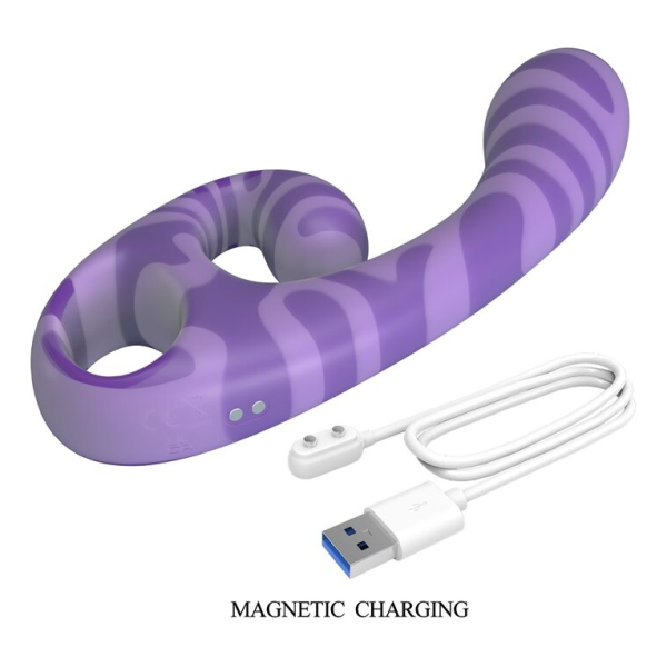PRETTY LOVE - VIBRATORE A DOPPIA ESTIVA CON MANICO 19 CM Ø 3,5 CM VIOLA