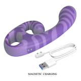PRETTY LOVE - SUMMER DOUBLE-ENDED VIBRATOR WITH HANDLE 19 CM Ø 3.5 CM PURPLE