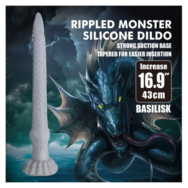 POWER MONSTERS - BASILISK FANTASY SILICONE DILDO 43 CM Ø 5 CM