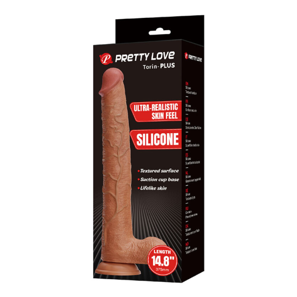 PRETTY LOVE - TERIN PLUS REALISTIC SILICONE DILDO WITH SUCTION CUP 37.6 CM Ø 5.5 CM