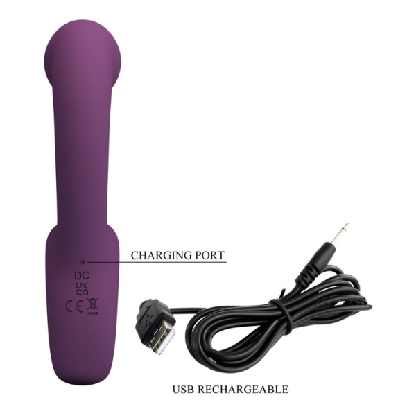 PRETTY LOVE - BRYNNLEE VIBRATORE RICARICABILE CON STIMOLATORE ORALE, 10 VIBRAZIONI E 5 FUNZIONI DI LECCATA, VIOLA