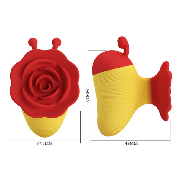 PRETTY LOVE - LITTLE BEE WIEDERAUFLADBARER KLITORALSTIMULATOR 7 MODI ROT/GELB