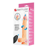 PRETTY LOVE - DILDO VIBRANTE ROTANTE E SPINTA MILES CON TELECOMANDO 23,5 CM Ø 4,8 CM NATURALE
