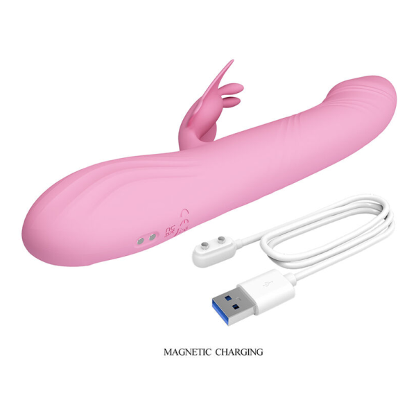 PRETTY LOVE - VIBRATEUR BELLA RABBIT AVEC STIMULATION PAPILLON ET LED ROSE