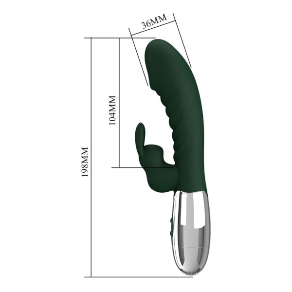 PRETTY LOVE - VIBRATEUR LAPIN COQUIN 30 FONCTIONS RECHARGEABLE USB VERT