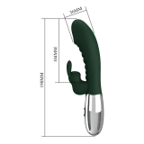 PRETTY LOVE - VIBRATORE A FORMA DI CONIGLIO NAUGHTY BUNNY, 30 FUNZIONI, RICARICABILE TRAMITE USB, VERDE