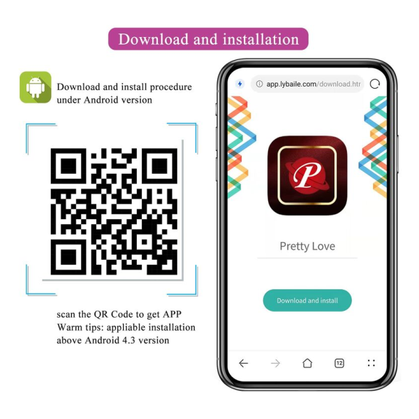 PRETTY LOVE - UOVO VIBRANTE CON CONTROLLO TRAMITE APP PULSEN, 12 FUNZIONI, RICARICABILE TRAMITE USB, ROSA