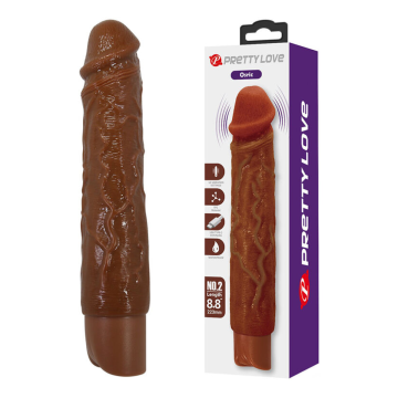 PRETTY LOVE - VIBRATEUR RÉALISTE OWEN 22,5 CM Ø 4,5 CM MARRON