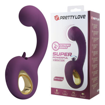 PRETTY LOVE - BRYNNLEE VIBRATORE RICARICABILE CON STIMOLATORE ORALE, 10 VIBRAZIONI E 5 FUNZIONI DI LECCATA, VIOLA