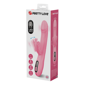 PRETTY LOVE - VIBRATEUR BELLA RABBIT AVEC STIMULATION PAPILLON ET LED ROSE