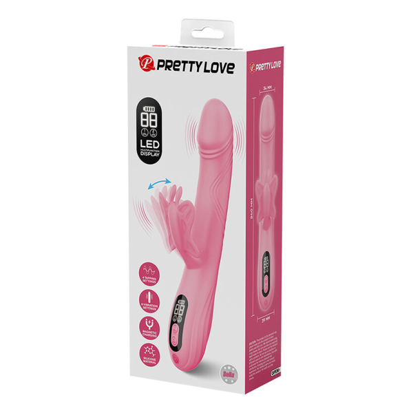 PRETTY LOVE - VIBRATORE BELLA RABBIT CON STIMOLAZIONE A FARFALLA E LED ROSA
