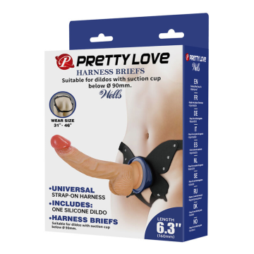 PRETTY LOVE - YETI STRAP-ON HARNESS MIT SAUGDILDO FLESH