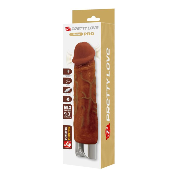 PRETTY LOVE - VIBRATEUR RÉALISTE DUKE 23,5 CM Ø 4,8 CM MARRON