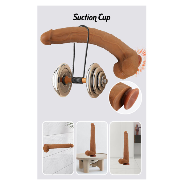 PRETTY LOVE - VIGGO DILDO REALISTICO MORBIDO AL TOCCO DELLA PELLE, 36,5 CM MARRONE