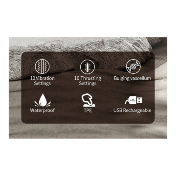 PRETTY LOVE - KESSLER DILDO VIBRANTE REALISTICO CON 10 MODALITÀ DI VIBRAZIONE E 10 ROTAZIONI, 22 CM, MARRONE