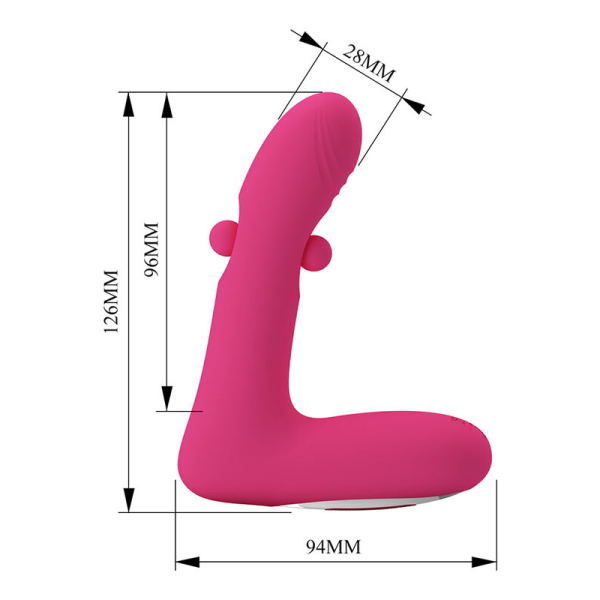 PRETTY LOVE - DUDEN RECHARGEABLE SILICONE VIBRATOR 12 VIBRATION MODES AND 3 ROCKING MODES PINK