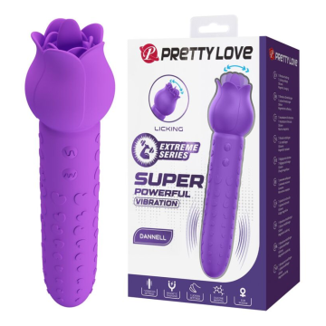 PRETTY LOVE - VIBRATORE RICARICABILE DANNELL PER STIMOLAZIONE ORALE E CLITORIDEA, VIOLA