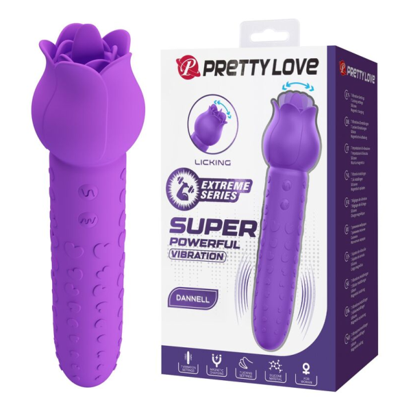 PRETTY LOVE - DANNELL RECHARGEABLE ORAL AND CLITORAL STIMULATOR VIBRATOR PURPLE