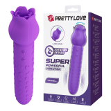 PRETTY LOVE - VIBRATORE RICARICABILE DANNELL PER STIMOLAZIONE ORALE E CLITORIDEA, VIOLA