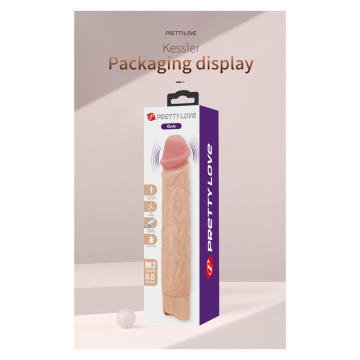 PRETTY LOVE - KESSLER DILDO VIBRANTE REALISTICO CON 10 MODALITÀ DI VIBRAZIONE E 10 ROTAZIONI, 22 CM NATURALE