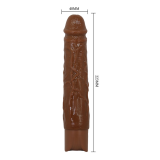 PRETTY LOVE - KESSLER REALISTIC VIBRATING DILDO WITH 10 VIBRATION MODES AND 10 THROWS, 22 CM, BROWN