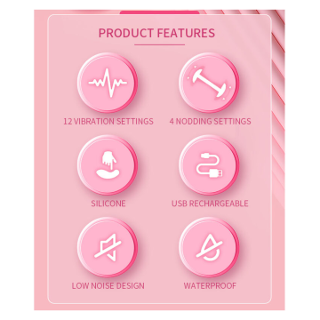 PRETTY LOVE - DUDEN RECHARGEABLE SILICONE VIBRATOR 12 VIBRATION MODES AND 3 ROCKING MODES PINK
