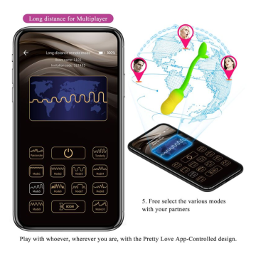 PRETTY LOVE – PULSIERENDES VIBRATIONS-EI MIT APP-STEUERUNG, 12 FUNKTIONEN, USB-AUFLADBAR, GRÜN-GELB